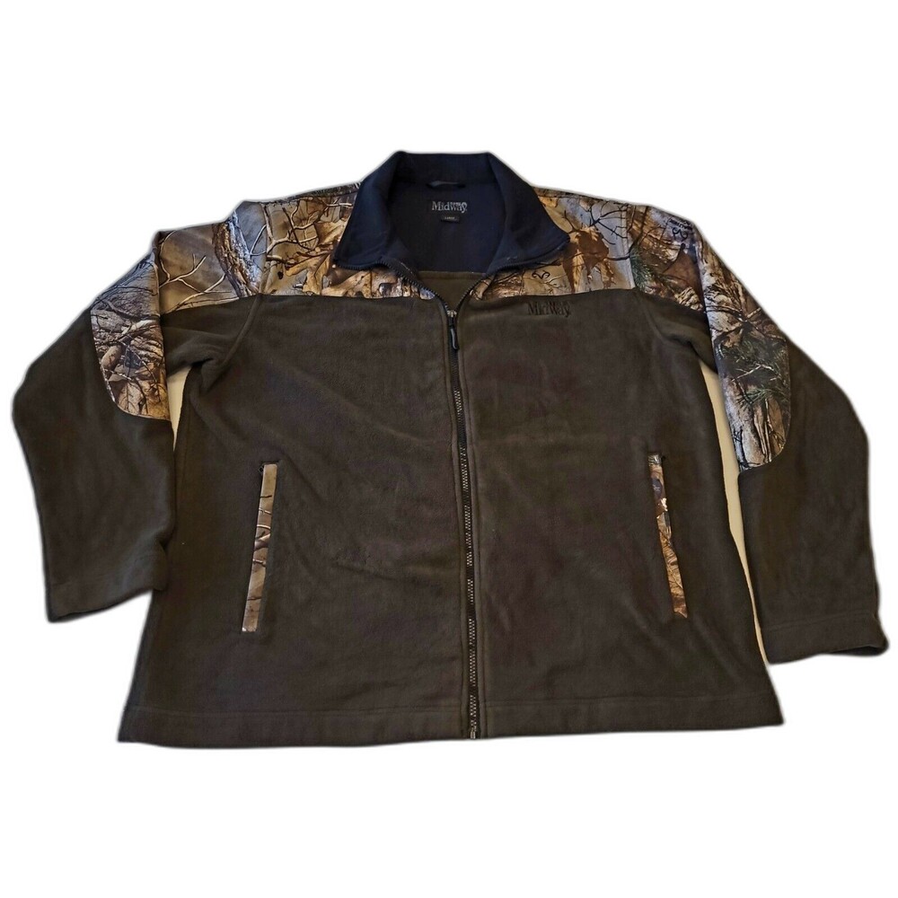 Realtree Midway Xtra USA Mens Camouflage Jacket Fleece Full Zip Size L‎